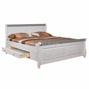 Кровать Мальта М-160 с ящиками из массива сосны СЕРЫЙ